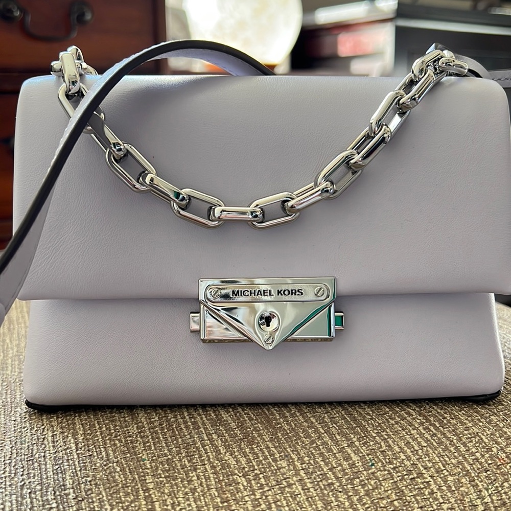 Michael Kors crossbody CeCe in Lavender mist color. Silver hardware. Excellent